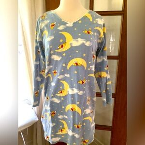 Disney Winnie the Pooh angel Blue Nightgown with Moon and Stars